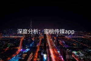 深度分析：蜜桃传媒app