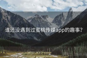 谁还没遇到过蜜桃传媒app的趣事？